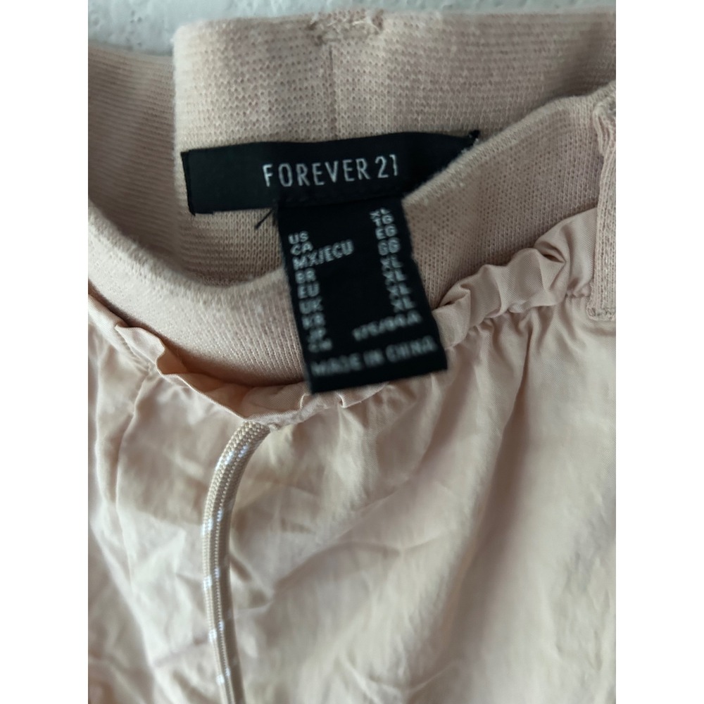 Forever 21 Womens XL Peach Cargo Pants Wide Leg Elastic Waist Utility Trousers - Picture 3 of 4
